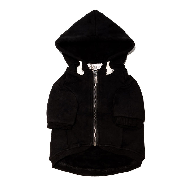Adventure Zip Up Black Dog Hoodie with Hook & Loop Pockets and Adjustable Drawstring Hood - XXS to XXL Available - Comfortable & Versatile Dog Hoodies XL - BeesActive Australia