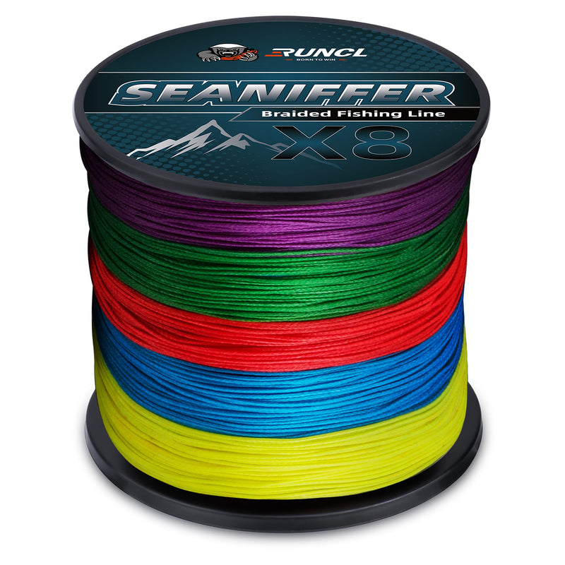RUNCL Braided Fishing Line, Abrasion Resistant Braided Lines for Saltwater or Freshwater, Smooth Casting, Zero Stretch, Thin Diameter, Multicolor for Extra Visibility, 328/546/1093Yds, 8-200LB C - 1093Yds/1000M(8 Strands) 30LB(13.6KG)/0.26mm - BeesActive Australia