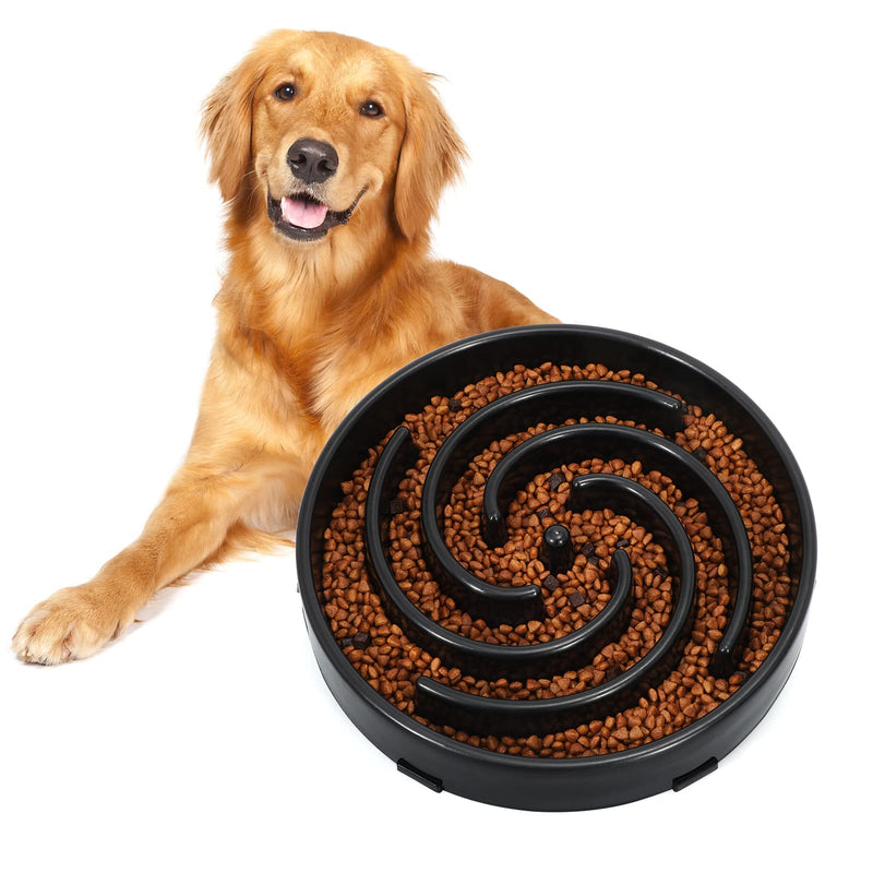 Slow Feeder Large Dog Bowls for Large Medium Dog Non Slip Maze Puzzle Bowl Pet Slower Food Feeding Dishes Interactive Bloat Stop Dog Bowl Preventing Choking Healthy Dog Bowl A-black - BeesActive Australia