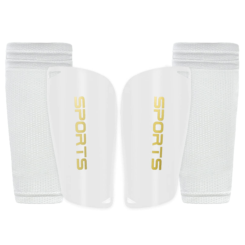 AIMISICAR Kids Youth Soccer Shin Guards, Shin Pads and Shin Guard Sleeves for 3-15 Years Old Boys and Girls for Football Games, EVA Cushion Protection Reduce Shocks and Injuries White Medium - BeesActive Australia