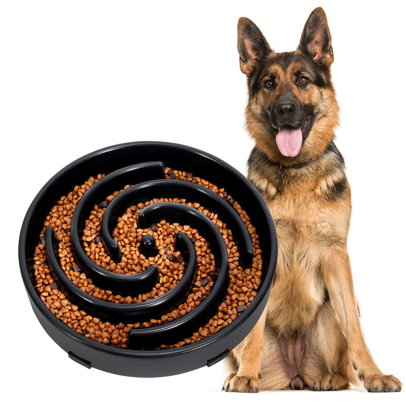 JASGOOD Slow Feeder Dogs Bowl for Large Dogs,Anti-Gulping Pet Slower Food Feeding Bowls Stop Bloat,Preventing Choking Healthy Design Dogs Bowl A-Black - BeesActive Australia