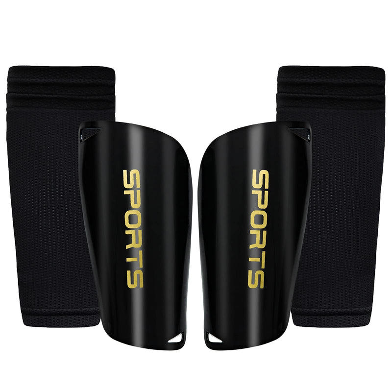 AIMISICAR Kids Youth Soccer Shin Guards, Shin Pads and Shin Guard Sleeves for 3-15 Years Old Boys and Girls for Football Games, EVA Cushion Protection Reduce Shocks and Injuries Black Medium - BeesActive Australia