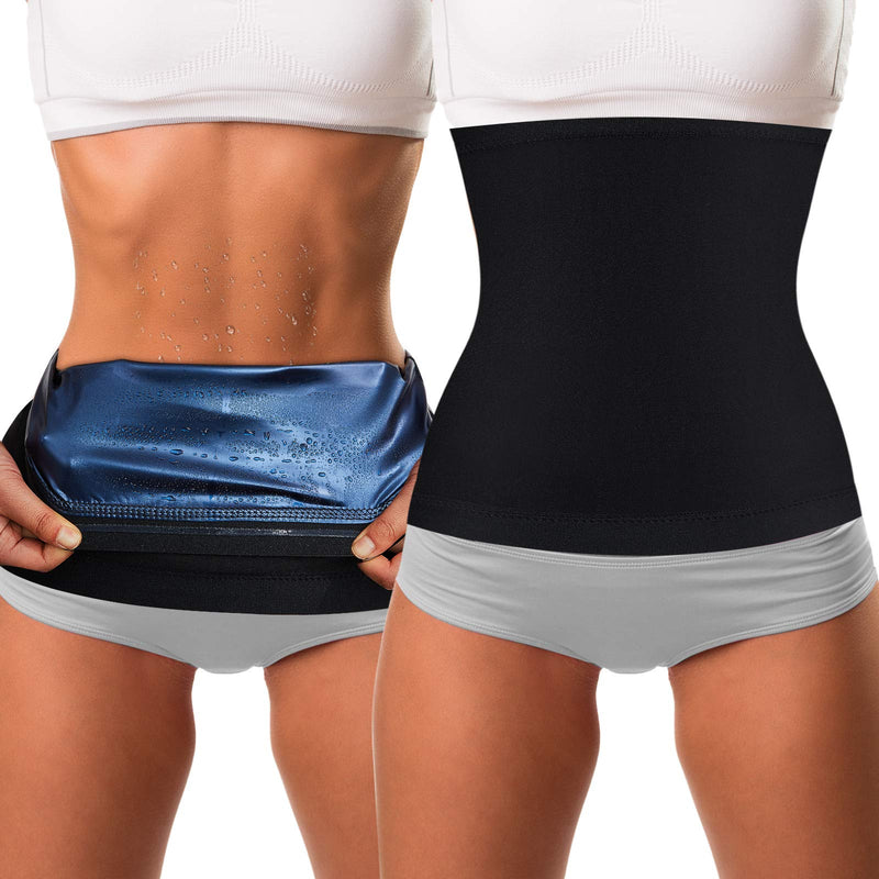 Waist Trimmer Sweat Waist Trainer Belts Stomach Wraps for Women Bodybuilding Blue Inner Small - BeesActive Australia