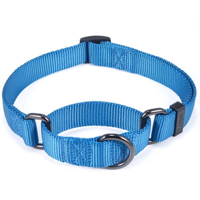 Cyclpet Nylon Adjustable Martingale Dog Collars,Comfort and Silky Training Dog Collar with Heavy Duty Clip for Active Dogs. Classic Blue Small - BeesActive Australia