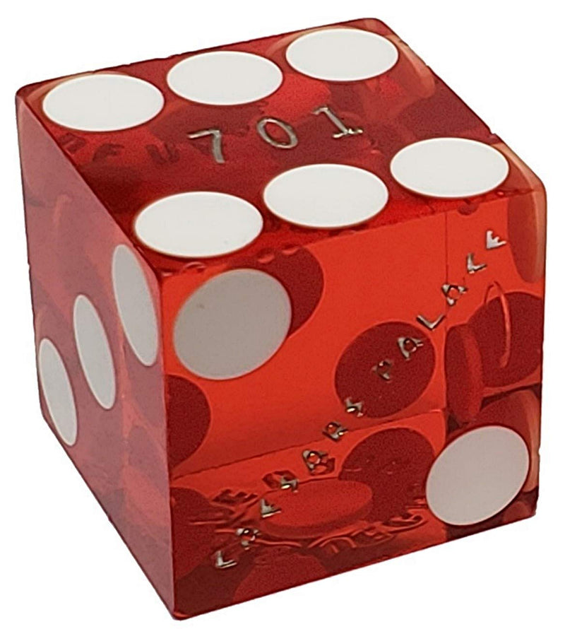 Authentic Nevada Casino Table-Played 19mm Matching Serial Numbers Craps Dice (Sets 2, 3, 4 or 5) with Black Velvet Pouch Set of 2 (Dice Pair) Caesar's Palace (Red Polished) - BeesActive Australia