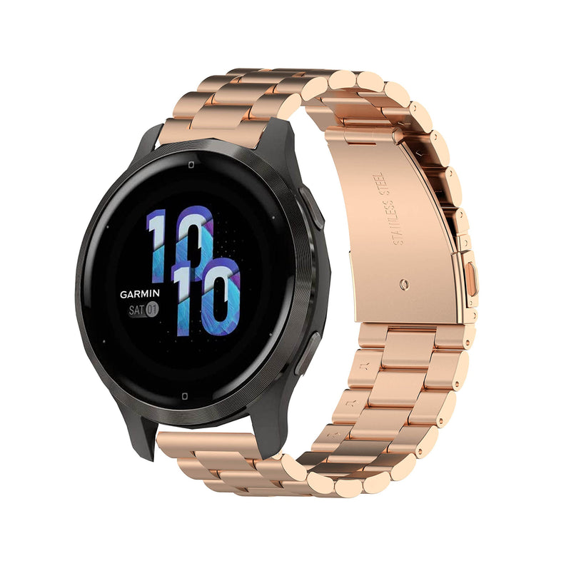 FitTurn Bands Compatible with Garmin Venu 2s SmartWatch -Replacement Classic Stainless Steel Metal WatchBand for Venu 2s SmartWatch (Rosegold) RoseGold - BeesActive Australia