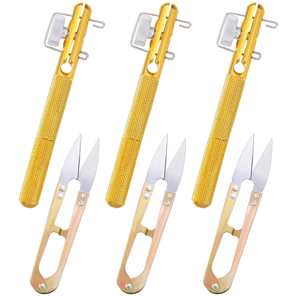 3 Pieces Fishing Practical Knot Line Tying Knotting Tool and 3 Pieces U-Shaped Scissors, Manual Portable Fast Fishing Supplies, Knot Tyers, Nail Knot Tyer, Hook Knot Tyer, and Loop Knot Tyer - BeesActive Australia