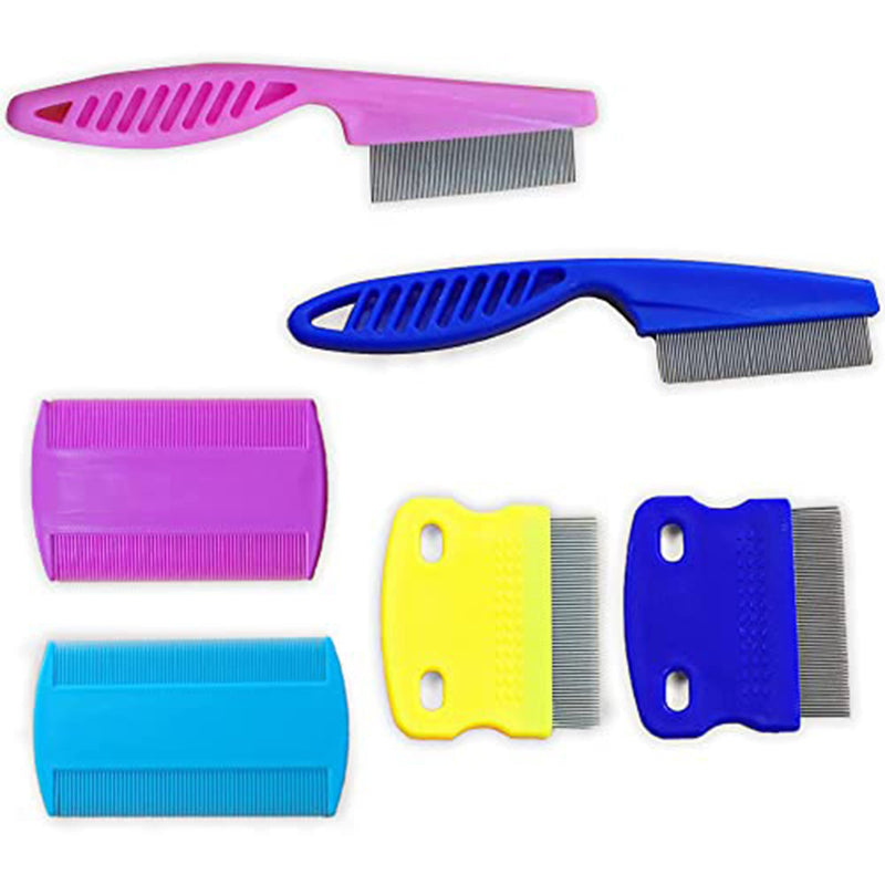 Meric Pet Grooming Combs, Multi-coloured Stainless-Steel Combs for Cats and Dogs, 6 Pieces per Pack - BeesActive Australia