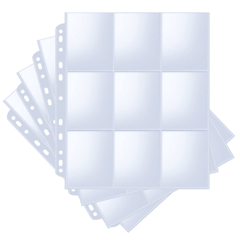 36 Pack 9 Pockets Trading Card Sleeve, Fabmaker Baseball Card Sleeves Pages for 3 Ring Binder, 11 Holes Card Sleeves Binder Sheets for MTG, Sport Cards, Game Cards, Business Cards, Coupon 36 - BeesActive Australia