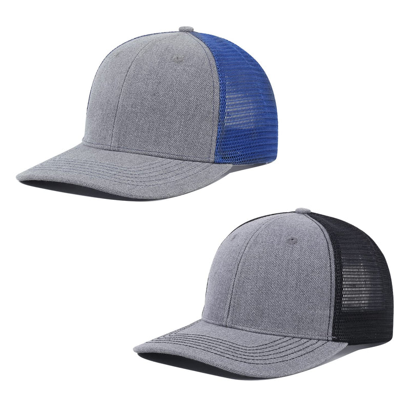 Crazy Era Unisex Trucker Hats Blank Mesh Snapback Hats Sport Plain Baseball Caps Adjustable Fitted Hat #1 Grey Blue+grey Black - BeesActive Australia