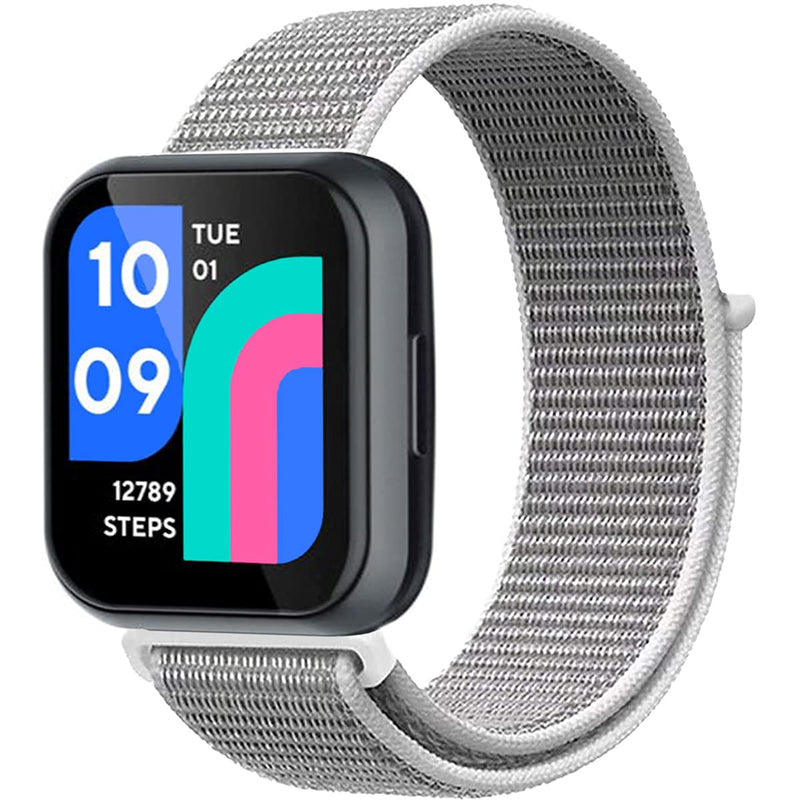 Nylon Sports Bands for Wyze Watch 44 47mm, Adjustable Sports Loop Replacement Strap Wristbands Compatible with Wyze Smart Watch Seashell - BeesActive Australia