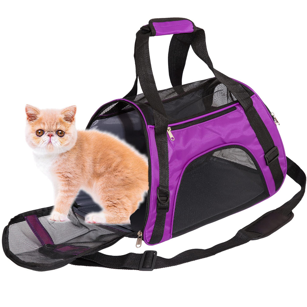 Adkyop Cat Carrier Pet Carrier Dog Carrier Soft Sided Pet Travel Carrier for Cats Dogs Small Animal Medium Purple - BeesActive Australia