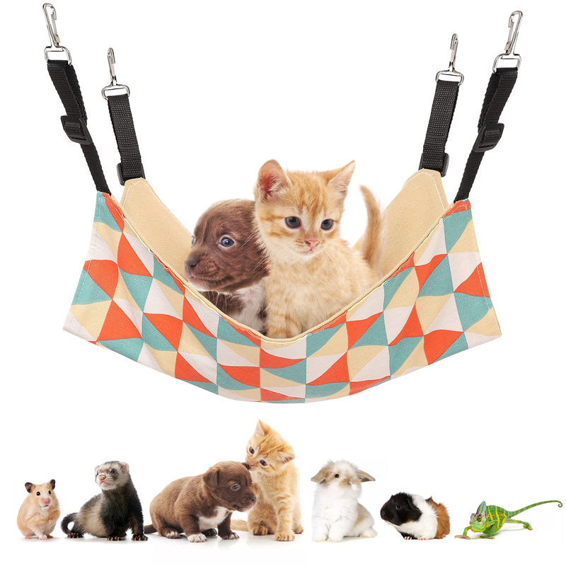 Soudittur Cat Hammock Bed, Hanging Adjustable Canvas Small Pet Hammock for Puppy, Cat, Rats, Ferret, Bunny, Suitable for Cage/Chair/Car/Outdoor Medium - BeesActive Australia