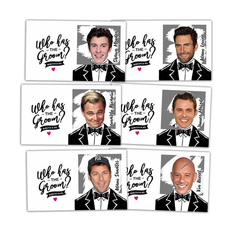 Bridal Shower Games - Who Has The Groom Scratch Off Celebrity Cards, Bachelorette Party Games Supplies – 36 16 Plus White - BeesActive Australia