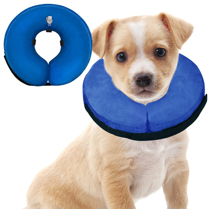 VCTERFK Soft Dog Cone Collar for Large Medium Small Dogs and Cats After Surgery, Inflatable Dog Neck Donut Collar,Inflatable Cat Cone Collar,E-Collar for Dogs Recovery, Dog Cones Alternative Medium (Neck Girth: 8"-11") Blue - BeesActive Australia