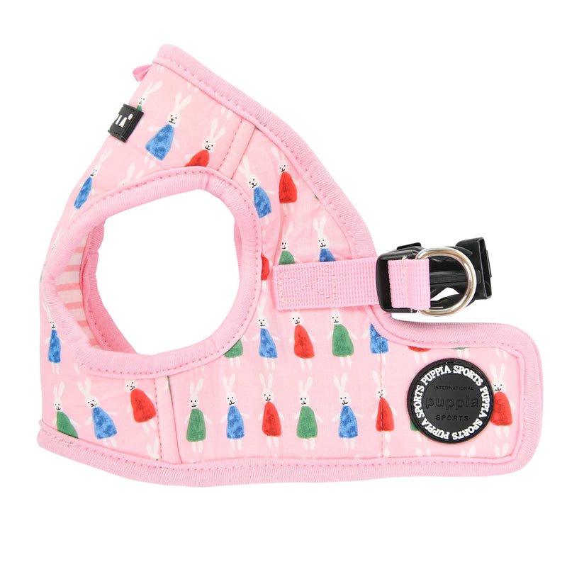 Puppia Mollie Vest Dog Harness No-Choke Step-In Harness Cute Bunny Pattern Buckle & Hook-and-loop Fastener Small PINK - BeesActive Australia