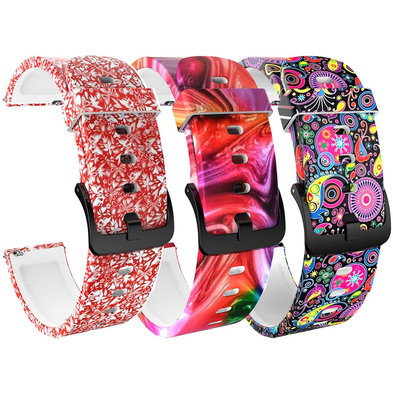 Pattern Bands Compatible with Amazfit Bip U pro/Bip S lite/GTS 3/GTS 2/GTS 2e/GTS 2Mini Watch Replacement 20mm Pattern Band Silicone Bracelet Sport Strap Wristbands for GTR 42mm (Rattan, Starry Sky, Peacock) Rattan, Starry Sky, Peacock - BeesActive Australia