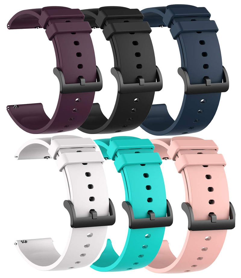 TenCloud Replacement Bands Compatible with FirYawee Smartwatch Band for Men Women Waterproof Breathable Lightweight Silicone Wristbands for FirYawee Smartwatch (Navy,Black,Purple,White,Pink,Teal) Navy,Black,Purple,White,Pink,Teal - BeesActive Australia