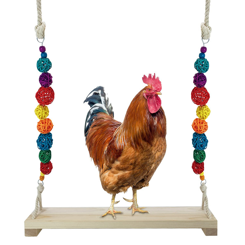 Chicken Swing,Chicken Perch,Wood Stand for Chick,Ladder Toys for Bird,Handmade Coop Swing for Chicken Bird,Parrot,Hens,Small Parakeets,Cockatiels,Macaws,Large Pet, Safe and Relief of Stress - BeesActive Australia