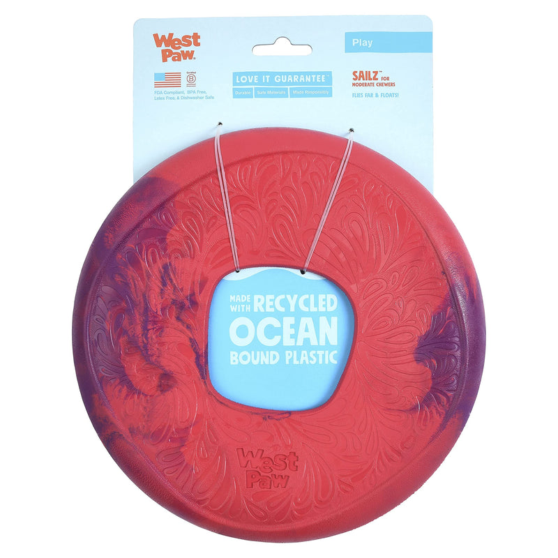 West Paw Seaflex Sailz Dog Toy Flying Disc – Machine Washable Dog Toys for Moderate Chewers – Eco-Friendly Zogoflex Toys for Dogs – Perfect for Gnawing, Fetch, Catch, Pet Training – 3 Colors Hibiscus - BeesActive Australia