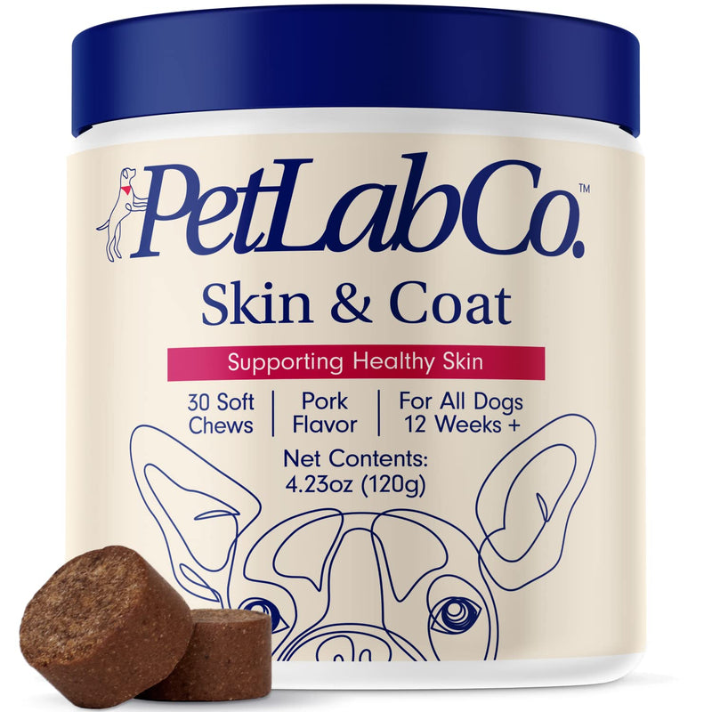 PetLab Co. Skin & Coat Chew - Optimize Scalp and Fur Condition with a Tasty Dog Chew, Packed with Beneficial Fatty Acids, Vitamins and Apple Cider Vinegar to Deliver Comfort and Support a Healthy Coat - BeesActive Australia