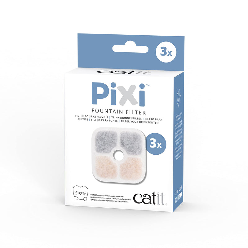 Catit PIXI Cat Drinking Fountain Filter, Replacement Triple Action Water Filter 3-Pack - BeesActive Australia
