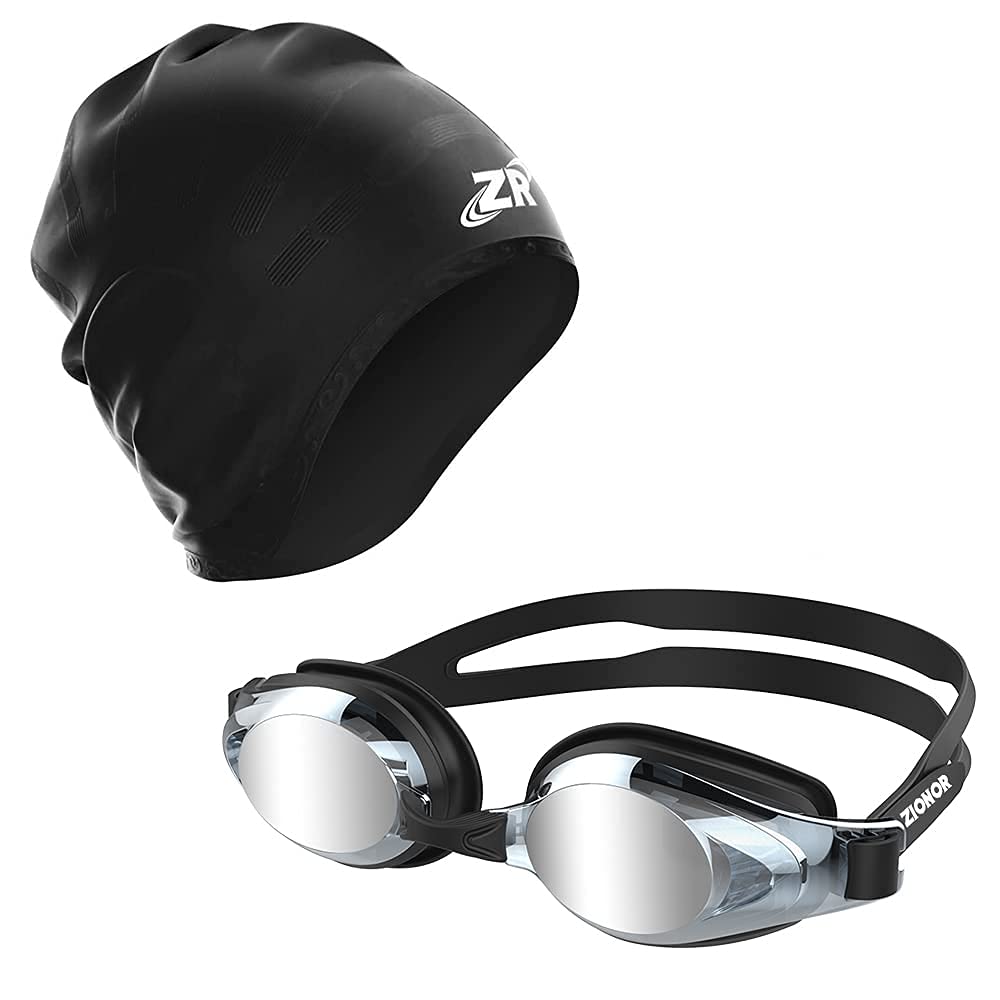 ZIONOR G8 Adult Swim Goggles with C1 Swim Cap for Long hair - BeesActive Australia