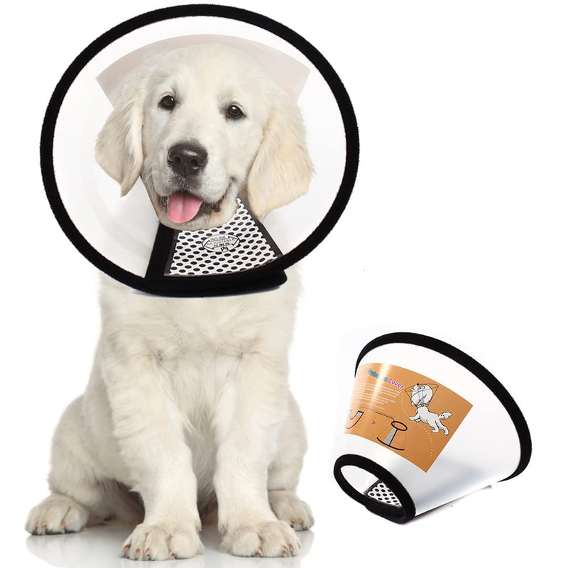 QIYADIN Plastic Pet Recovery Collars & Cones for Dogs and Cats After Surgery Adjustable Dog Neck Head Cone Surgical Elizabeth E-Collar Prevent Biting and Licking Incision S (Neck: 11.4-14.2 in) - BeesActive Australia