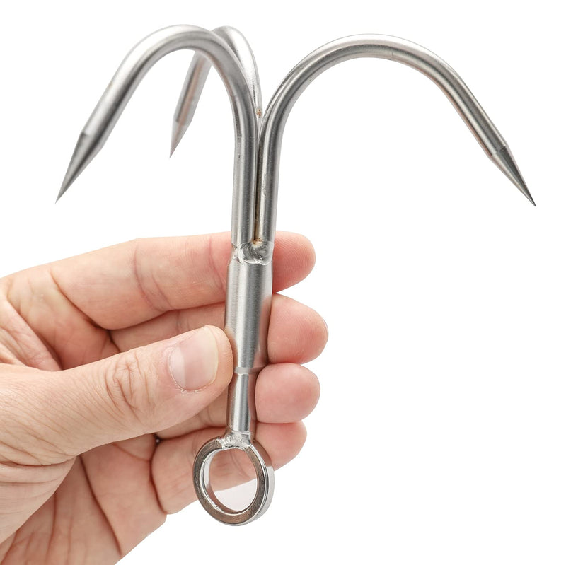 Ledytech Grappling Hook Grapnel Hook, 3-Claw Stainless Steel Tree Climbing Hook, Brunch Limb Retrieving Medium - BeesActive Australia