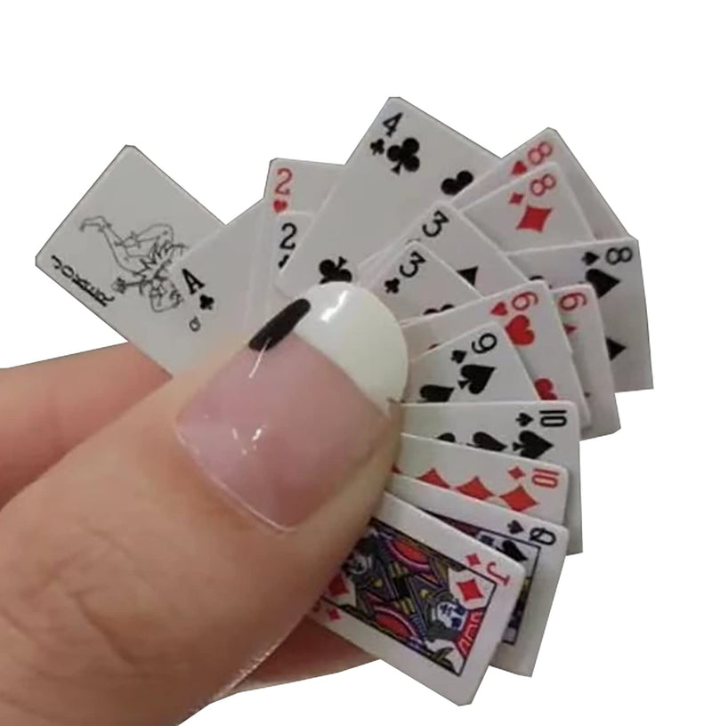 IXIGER Playing Cards,Mini Poker,Mini Playing Cards - 54 Cards Travel Game, Poker Cute Miniature Dollhouse 1:12 Mini Poker Playing Cards Home Decoration Toys 3 PCS - BeesActive Australia