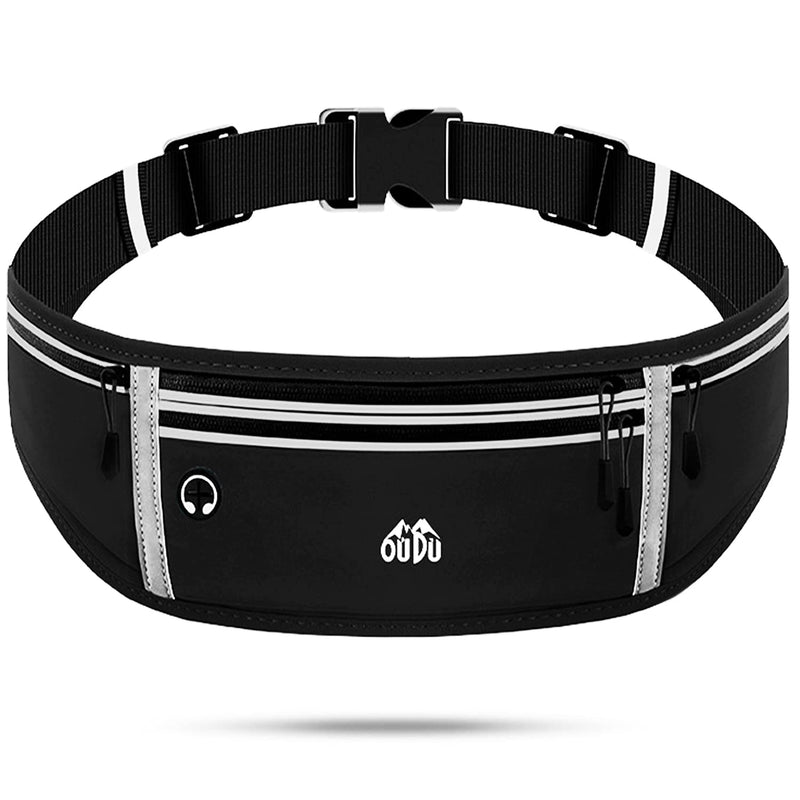 Running Belt Waist Bag Pack, Black Fanny Pack for Women Men, Phone Holder for Running Accessories - BeesActive Australia