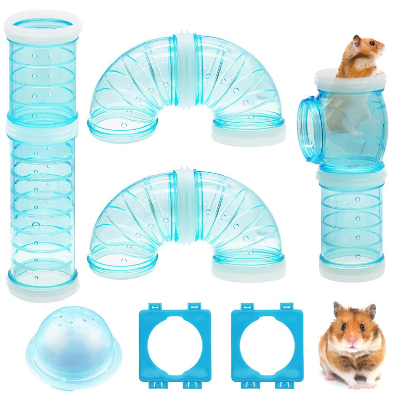 Hamster Tubes Set, FULANDL Transparent Hamster Cage Adventure External Pipe, Creative DIY Assorted Connection Tunnel Track Hamster Toys to Expand Space for Small Animals Like Hamster, Mouse-2.16In - BeesActive Australia