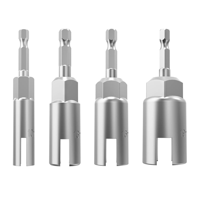 4 Pack?10mm, 13mm, 16mm, 19mm? nut drive socket kit,Slot Wing Nuts Drill Bit Socket Wrenches Tools Set,For Hexagonal Shank Steel Drill Bit, For Screw Hole, C-hook Bolt, Q-Hanger 4 Pack 4Size - BeesActive Australia
