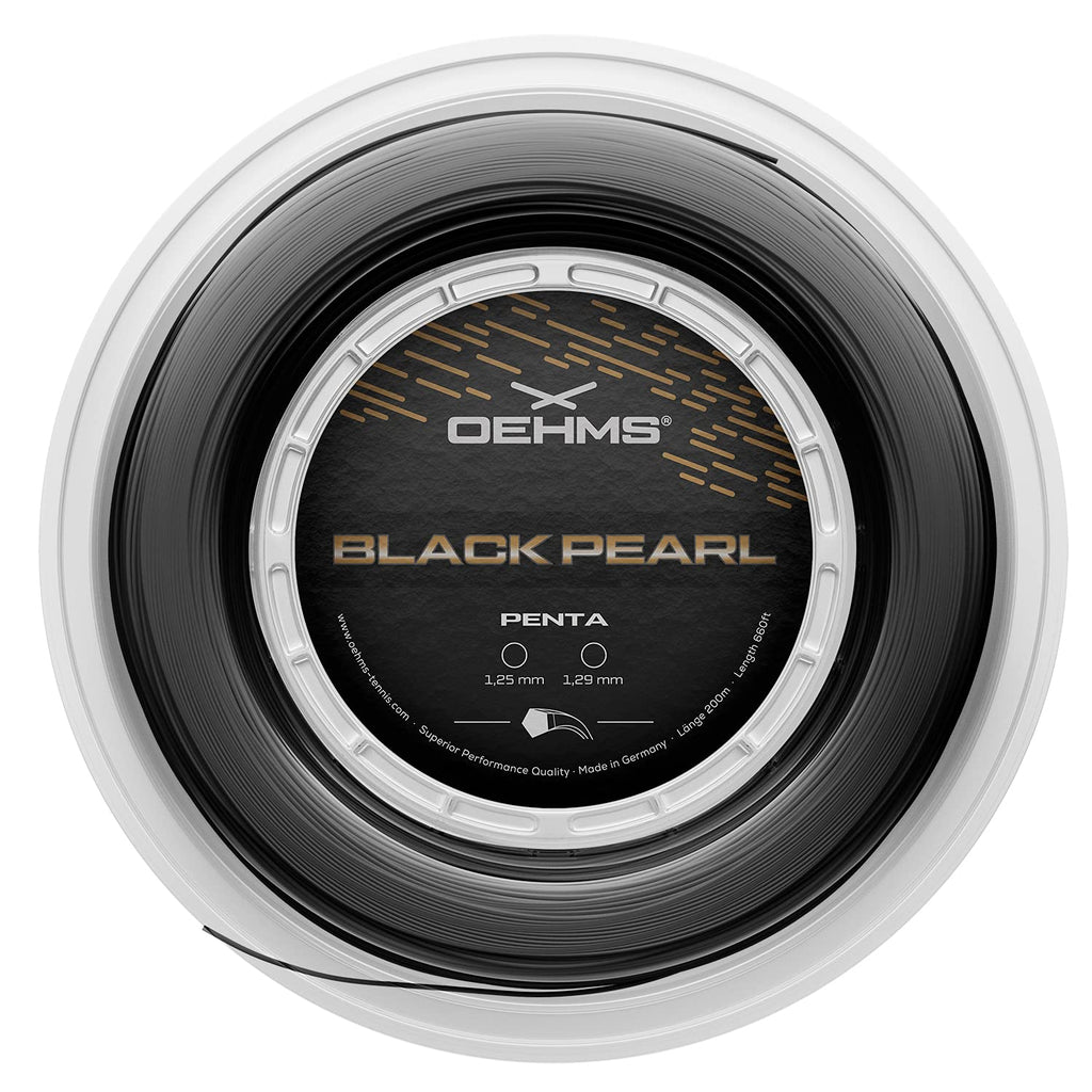 OEHMS Black Pearl Penta | 200m (660ft) Reel | Pentagonal Co-Poly Tennis Racket String - BeesActive Australia