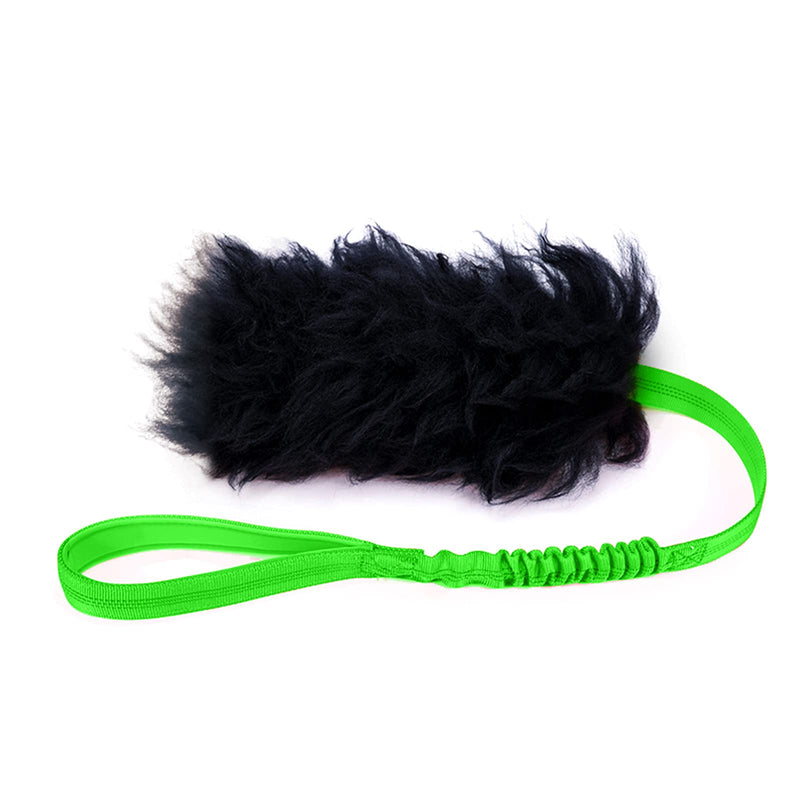 HOWGO Dog Bungee Chaser Toy 100% Sheepskin Bungee Chaser Toy, Rope Toy,Tug Toy for All Breeds Long-Style(Without rubber Ball) Green - BeesActive Australia