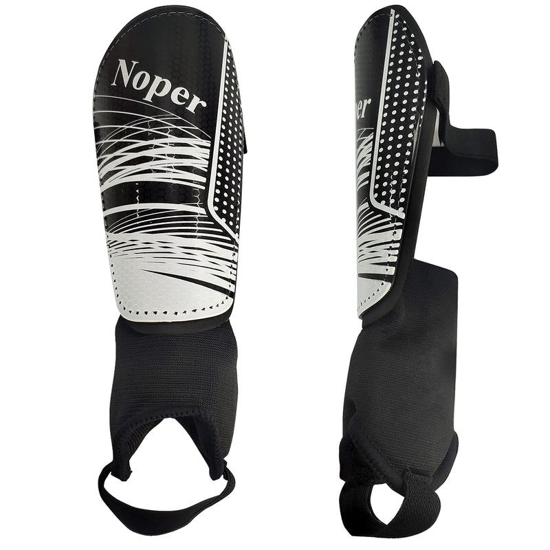 Soccer Shin Guards for Kids Youth, Shin Guard and Shin Guard Sleeves for Boys and Girls for Football Games EVA Cushion Protection Reduce Shocks and Injuries C-black+white Large - BeesActive Australia