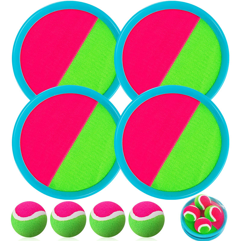 Outdoor Games for Kids, Beach Toys Toss and Catch Ball Set, Beach Games for Kids with 4 Paddles 4 Balls and 1 Storage Bag, Yard Games Outdoor Toys Playground Sets for Backyards/Kids/Adults/Family - BeesActive Australia