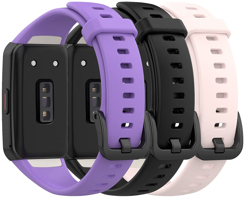 TenCloud Bands for Honor Band 6 Wristband Compatible with Huawei Honor Band 6 Smartwatch, Waterproof Replacement Band Strap for Honor Fitness Tracker Band 6 (Black+Pink+Purple) Black+Pink+Purple - BeesActive Australia