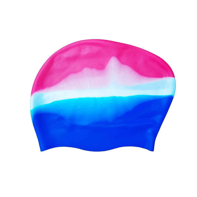 AWOCAN Long Hair Silicone Swim Cap Women Girl Waterproof Bathing Pool Swimming Cap Cover Ears to Keep Your Hair Dry, Anti-Slip and 3D Soft Stretchable Durable Easy to Put On and Off pink - BeesActive Australia