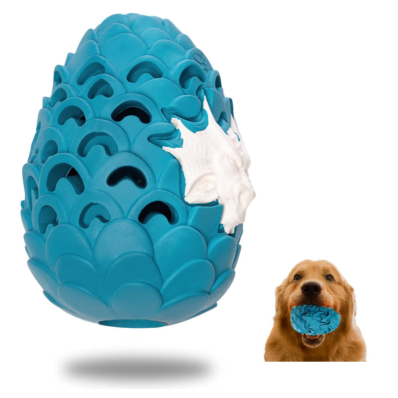 YCLWBG Dog Toys for Large Dogs Aggressive Chewers , Indestructible Dog Toys for Aggressive Chewers , Durable Dog Toys Dragon Egg Dog Toy Bacon Milk Flavor ， Tough Dog Toys Treat Dispensing Blue white - BeesActive Australia