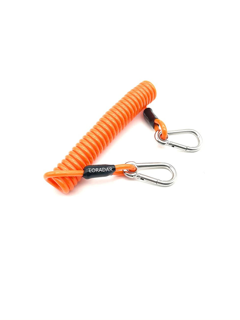 LORADAR Fishing Coiled Lanyard Stainless Steel Inside Heavy Duty Fishing Safety Rope Extension Cord Tether for Deep Sea Fishing Tools Rod Kayak Paddles Orange 6.5 Feet - BeesActive Australia