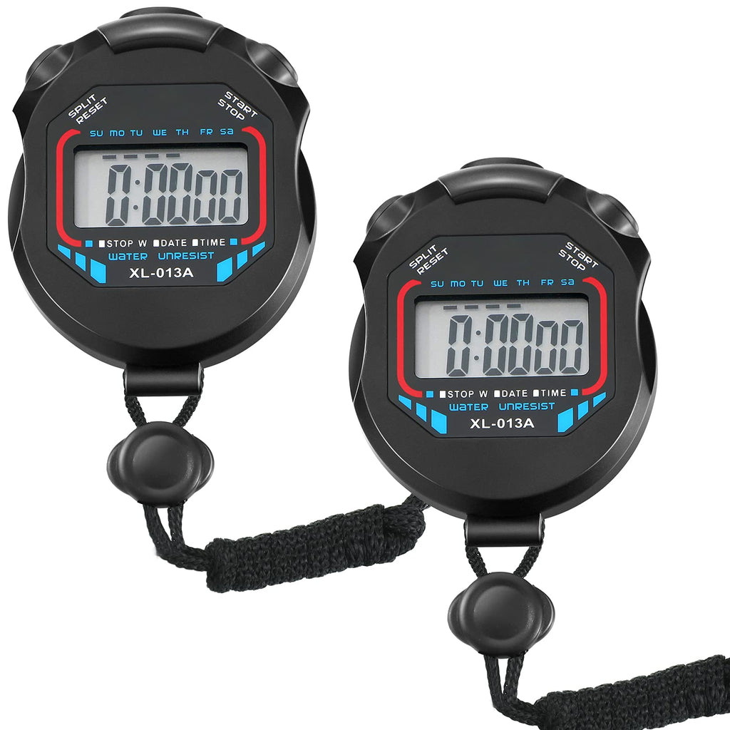 Digital Stopwatch Timers Sports Stopwatch Water Resistant Stopwatch Hand Held LCD Chronograph with Date, Time and Alarm Function for Sports Fitness Trainers and Referees Use 2 - BeesActive Australia