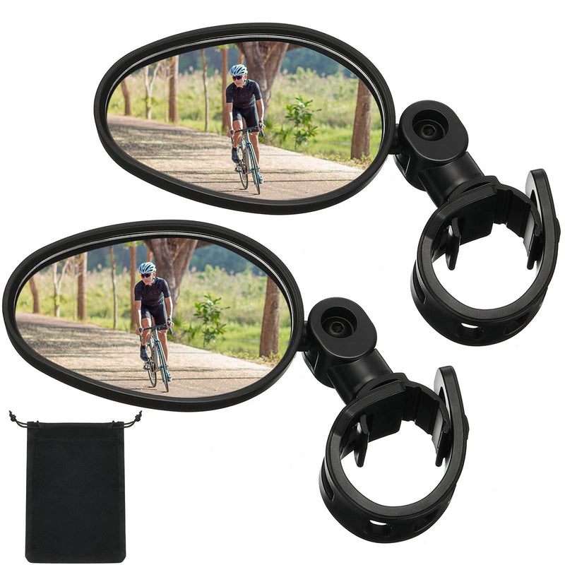 2 Pieces Bike Mirror 360 Degree Adjustable Rotatable Handlebar Mirror Wide Angle Bicycle Mirror Cycling Rear View Mirror Shockproof Acrylic Convex Mirror Safe Rearview Mirror for Mountain Road Bike - BeesActive Australia