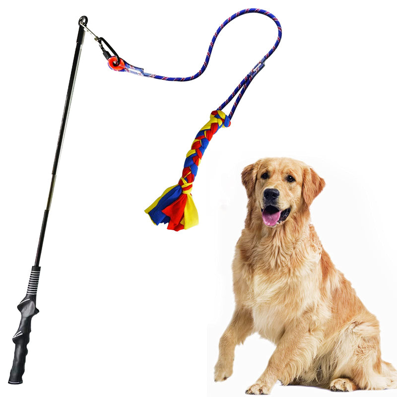 YINOR Flirt Pole for Dogs-Interactive Lures Durable Rope,Chase and Tug of war Puppy Toy，Outdoor Dog Agility Training Equipment Plush，Teaser Chew Pet Kits for Small Medium Dogs - BeesActive Australia