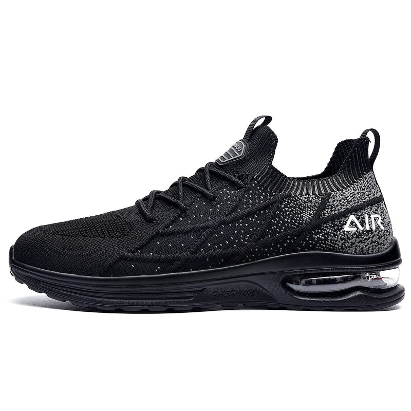 IIV Mens Air Running Shoes Casual Tennis Walking Althletic Gym Fashion Lightweight Slip On Sneakers 9 Black - BeesActive Australia