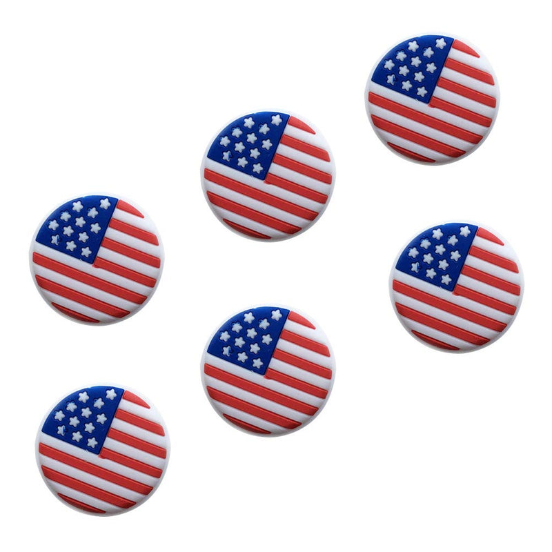 PartyKindom 4PCS Silicone Tennis Racket Vibration Dampeners American Flag Tennis Racquet Absorbers Tennis Racket Strings Dampers for 4th of July Home Decor As Shown - BeesActive Australia