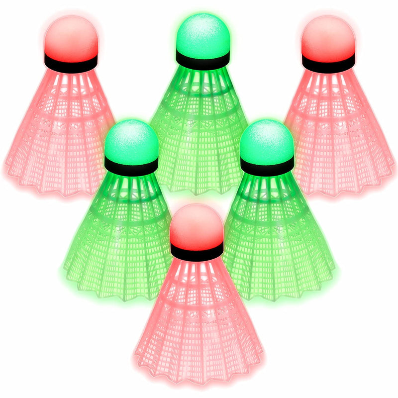 Badminton Birdies Outdoor, 6 Pcs Badminton Feather Shuttlecocks, Birdies for Badminton, Badminton Birdies, Led Badminton Shuttlecocks, Glow in The Dark Shuttlecocks for Indoor/Outdoor Sports - BeesActive Australia