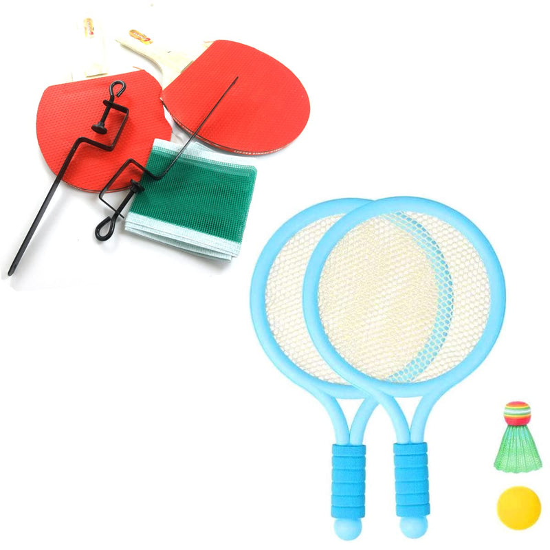 15.3 in Tennis Racket Set Including Ball Plastic Racquet and Table Tennis Ping Pong Set for Beginner Play Anytime Anywhere - BeesActive Australia