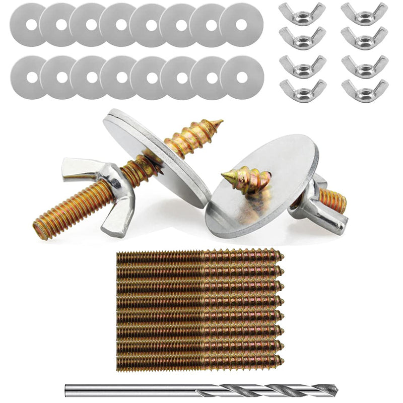 Bird Cage Feeder Stand Perches Accessories Hardware 16 Clamps 8 Screws 8 Bolts 1 Drill for Holding Water Food Cups Bowls Metal Replacements Hamster Board Pole Fixing Breeding Box Double-headed Screw - BeesActive Australia