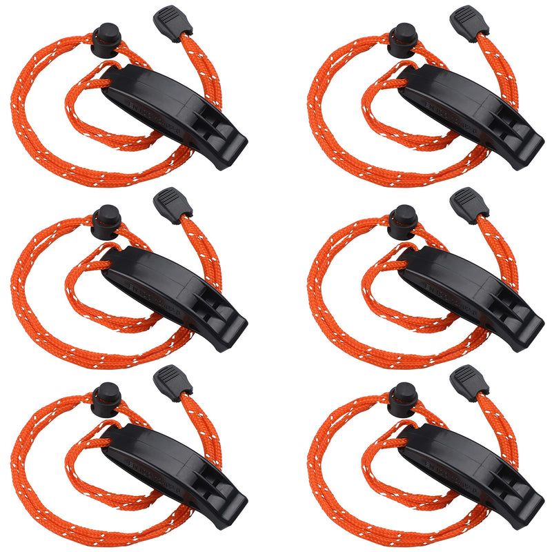 JULBEAR 6PCS Safety Survival Whistles with Adjustable Reflective Lanyard Emergency Plastic Whistle Marine Whistle - BeesActive Australia